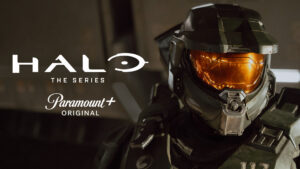 Imagen promocional oficial de Halo: The Series temporada 2 con el Jefe Maestro y el logotipo de Paramount+